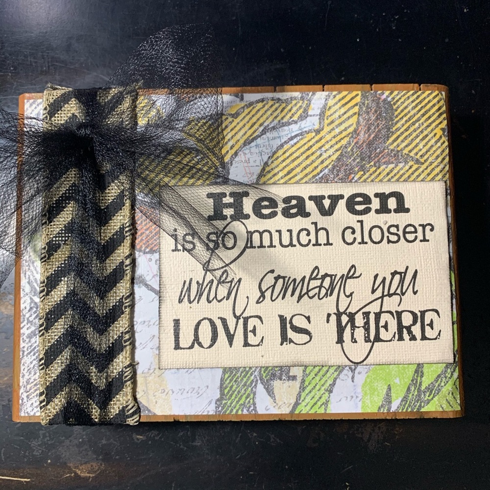 Heaven Bereavement Wood plaque